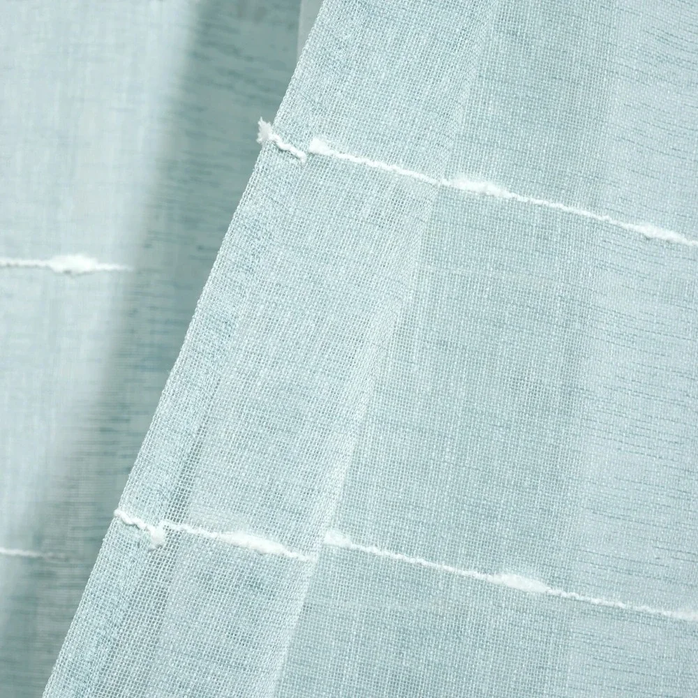 Lush Decor Store Farmhouse‎ Sheer Window Curtain Panels Blue 38X84 Set